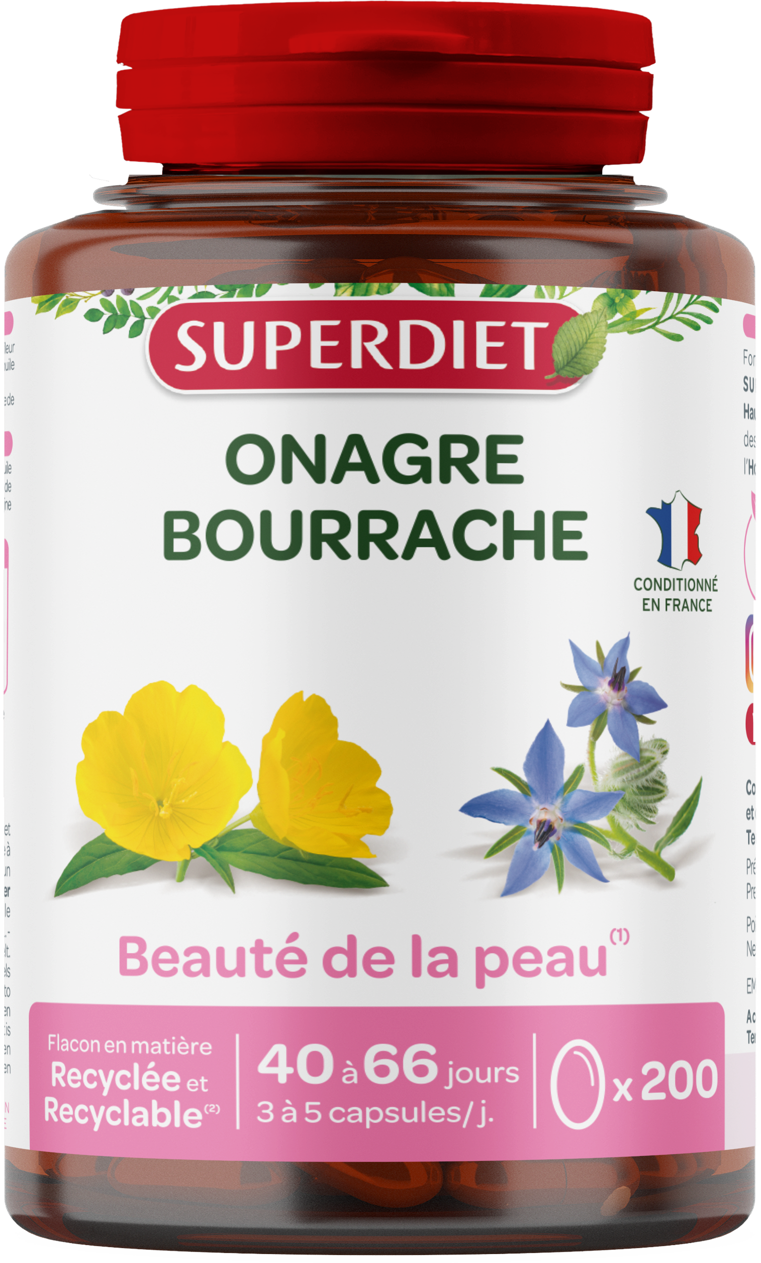 Huiles onagre et bourrache (beauté de la peau) - 1